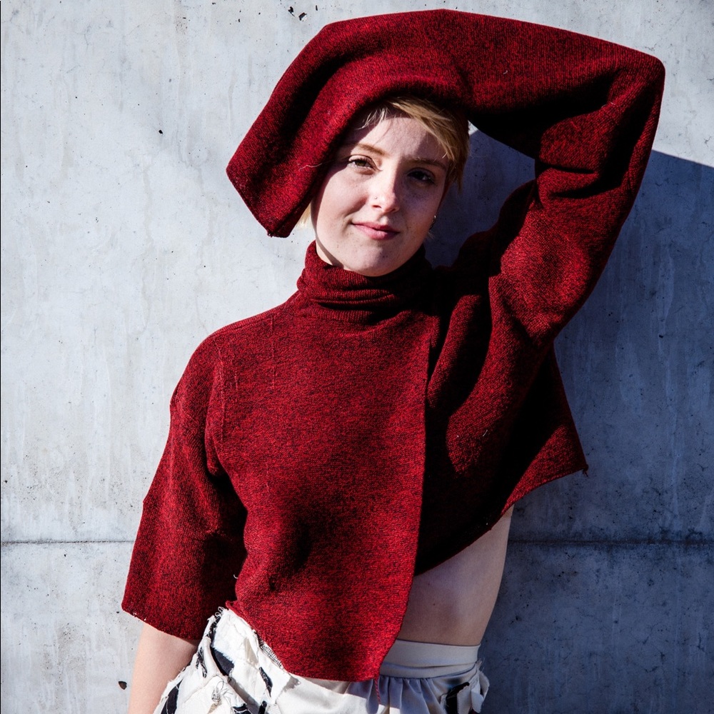 Asymmetrical Knit Crop Top